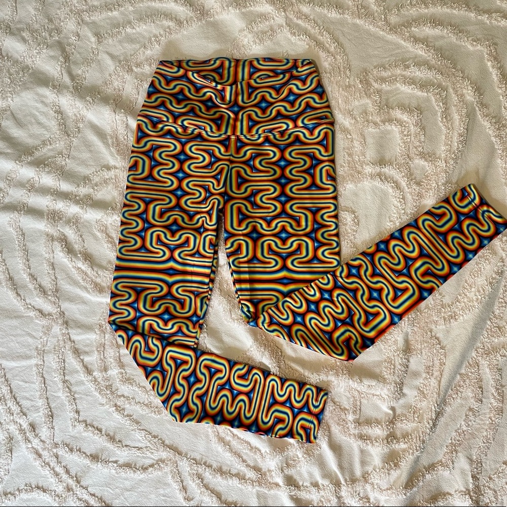 NWOT Crazy Rainbow Leggings